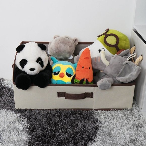 Storage Works Low Front Fabric Storage Bin w/Handles, Natural, 30L, 2-Pack - Picture 3 of 11